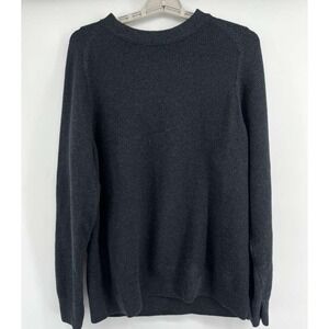 LULULEMON Textured Knit Classic-Fit Crewneck Sweater Size L Heathered Black
